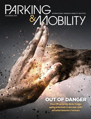 The Parking & Mobility magazine cover showcases the latest developments in parking and mobility.