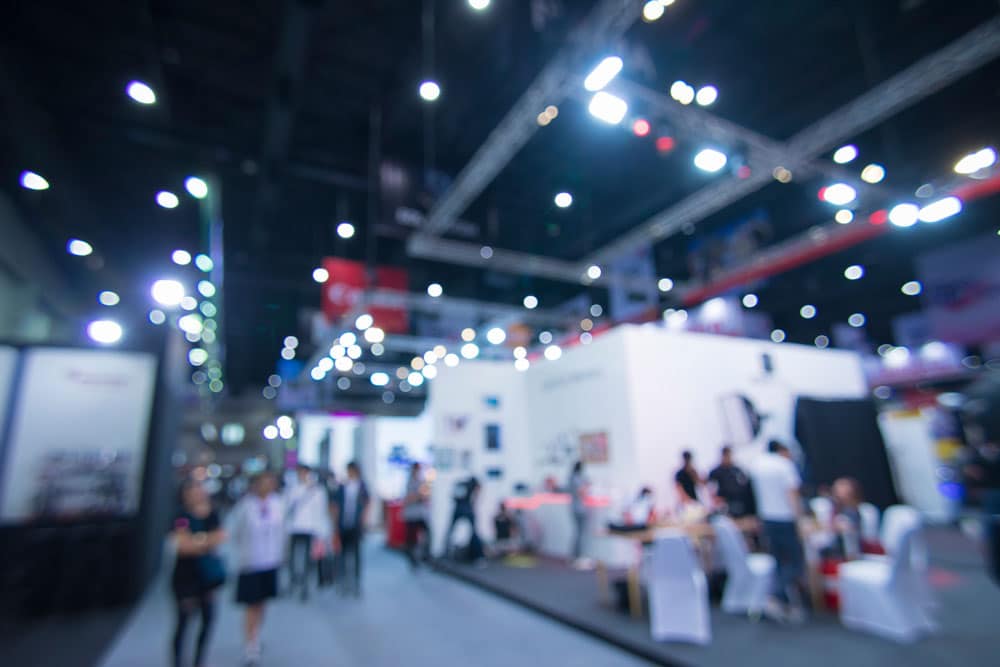 Abstract blurred image of an expo room