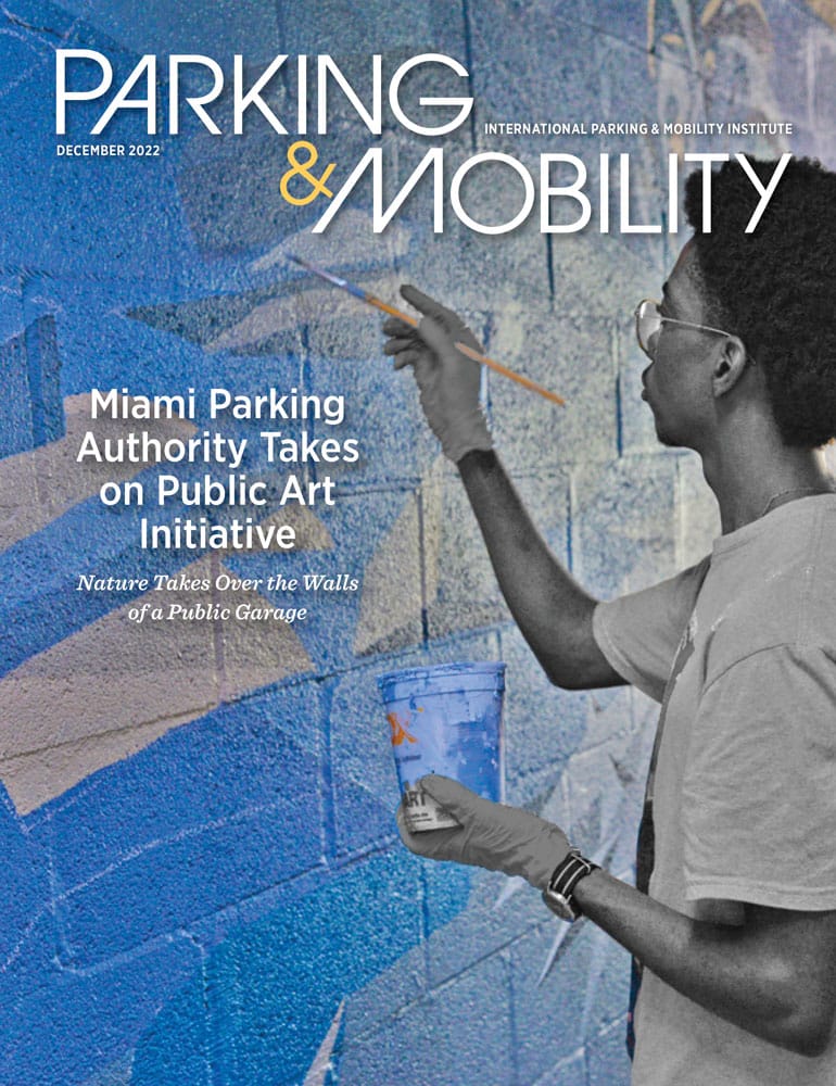 The cover of Parking & Mobility, showcasing the parking industry and mobility.