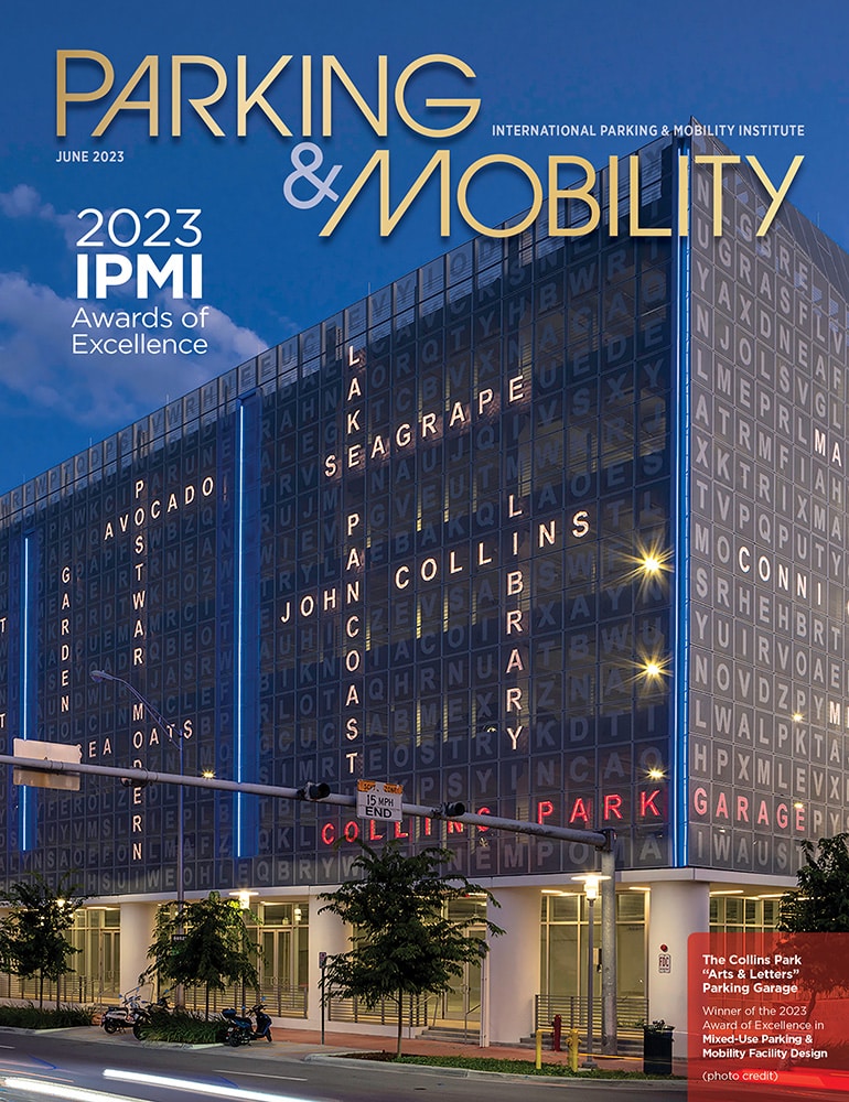 The cover of Smart City magazine, featuring parking & mobility.