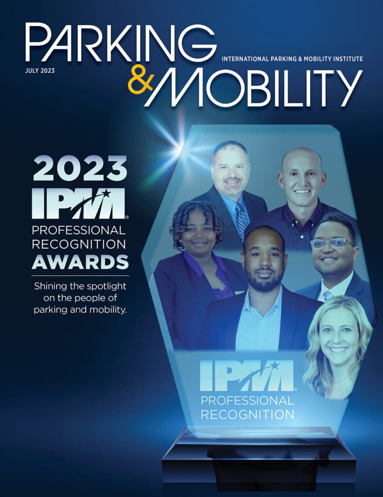 The cover of parking & mobility magazine.